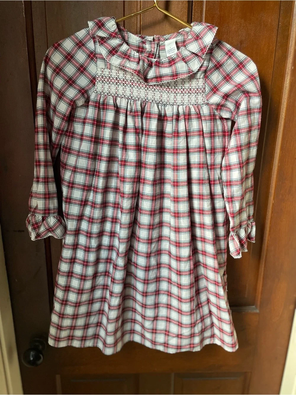Jack and Janie girls size 8 long sleeve plaid nightgown